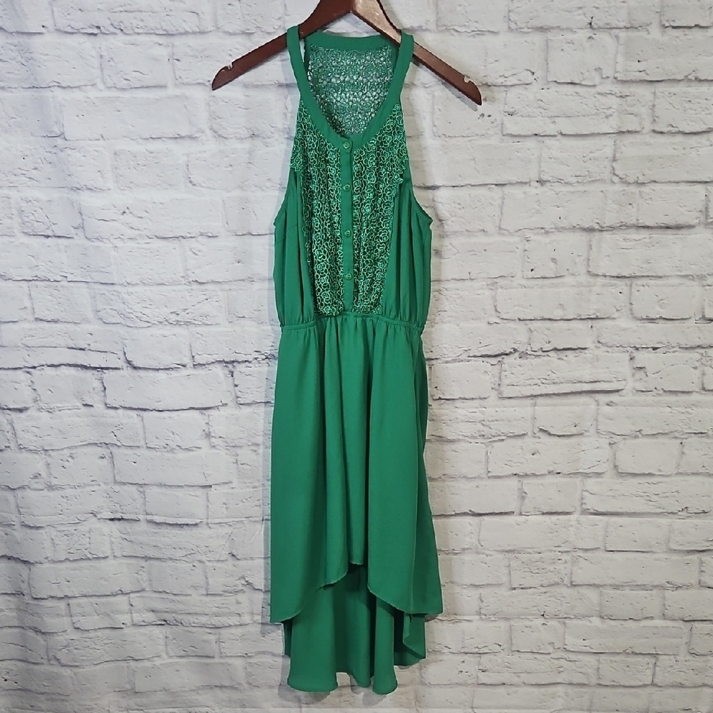 Miami Green Lace High Low Dress